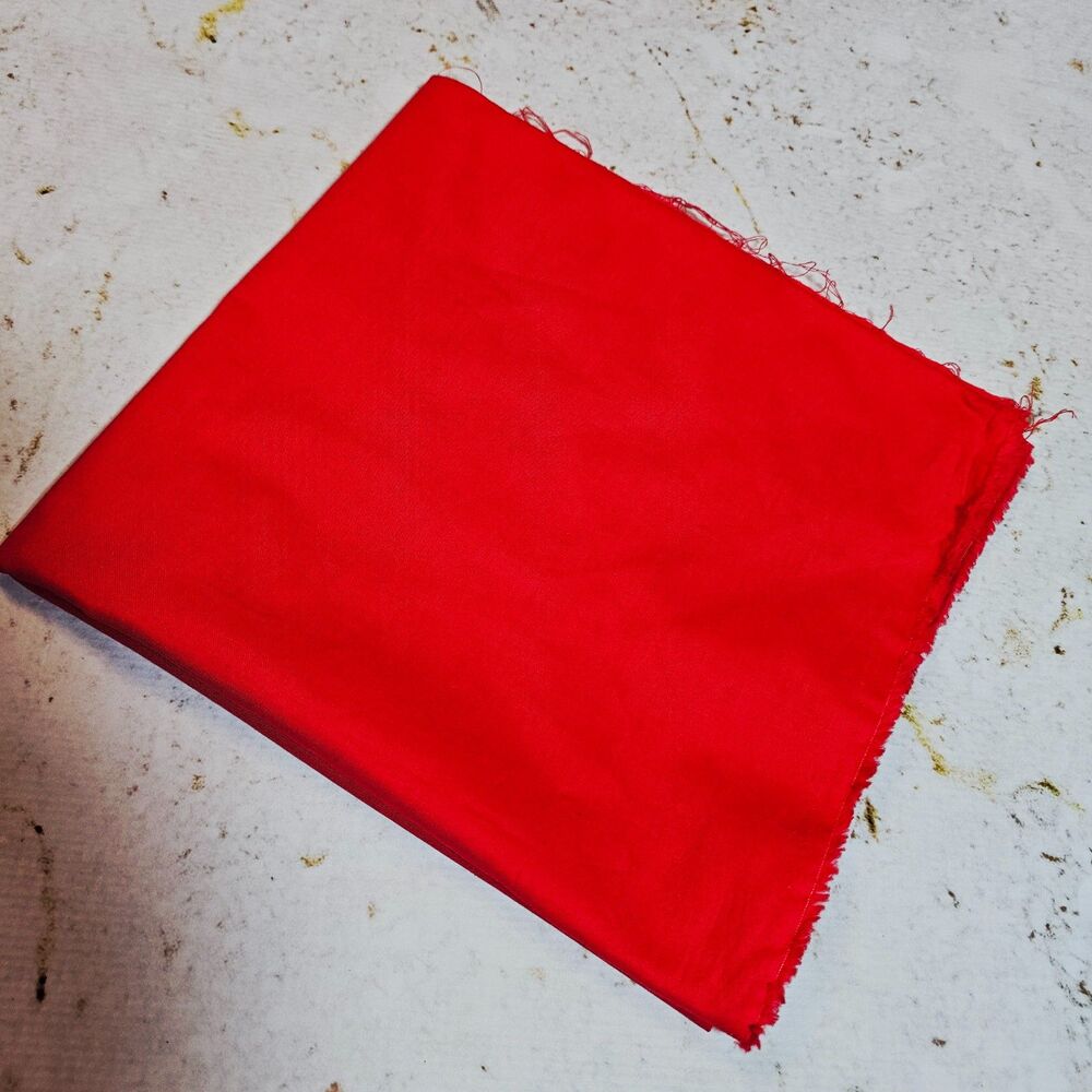 1 Yard Solid Red Cotton Fabric – Bright Red Craft Sewing Material – Quilting DIY